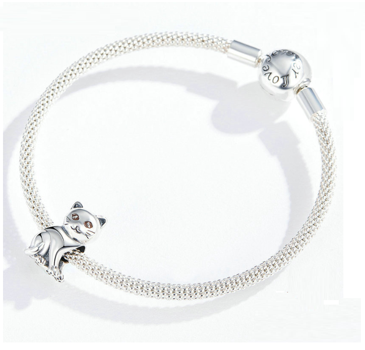 Cat & Fish Charm | Sterling Silver | Bracelet